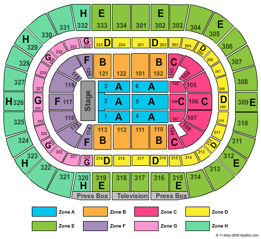 United Center End Stage Zone Seating Chart
